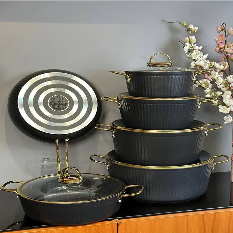 11-piece pot, Alma model, KZP brand, black color